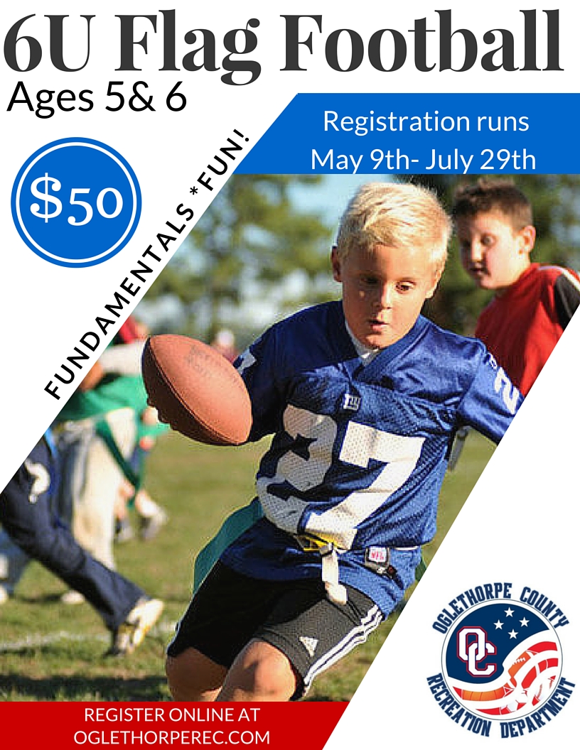 youth flag football cheerleading registration flyer